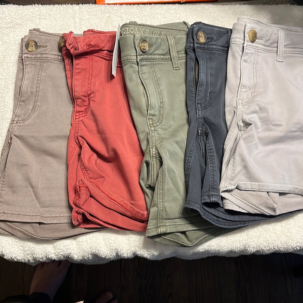 Selling 5 pair of shorts super stretch. They’re all size 4 in great condition